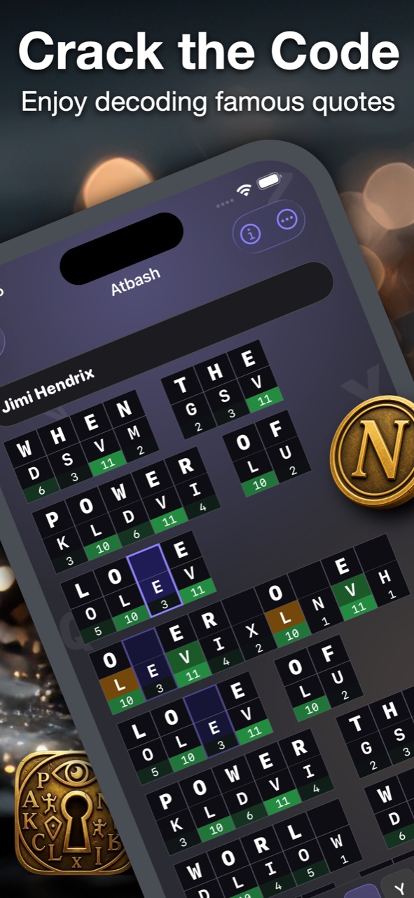 Solving an Atbash cryptogram of a Jimi Hendrix quote in Cipher Munch